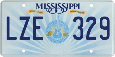 MS license plate LZE329