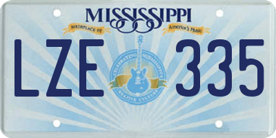MS license plate LZE335