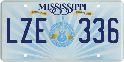 MS license plate LZE336