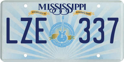 MS license plate LZE337