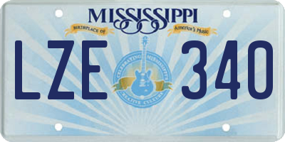 MS license plate LZE340