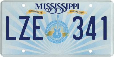 MS license plate LZE341