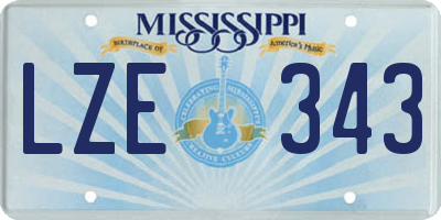 MS license plate LZE343