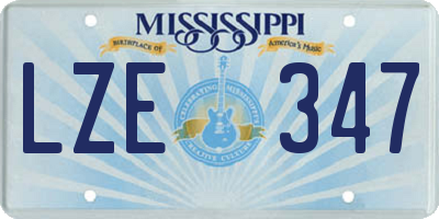 MS license plate LZE347