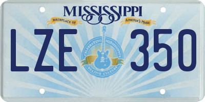 MS license plate LZE350