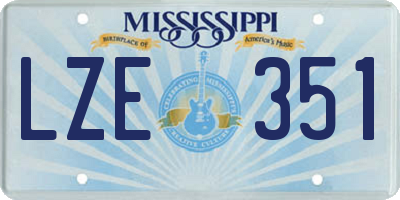 MS license plate LZE351
