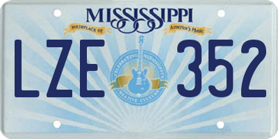 MS license plate LZE352