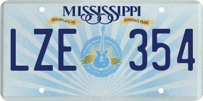 MS license plate LZE354