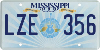 MS license plate LZE356