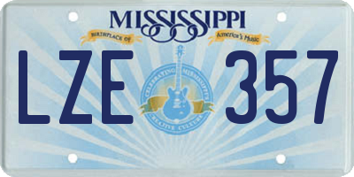 MS license plate LZE357