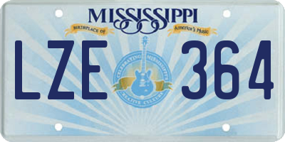 MS license plate LZE364