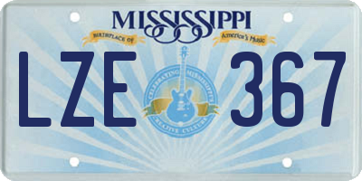 MS license plate LZE367