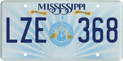 MS license plate LZE368