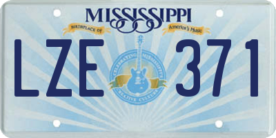 MS license plate LZE371