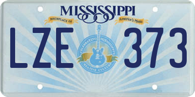 MS license plate LZE373