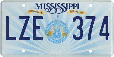 MS license plate LZE374