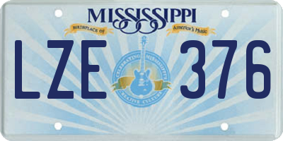 MS license plate LZE376