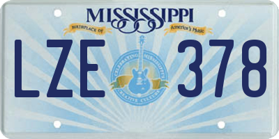 MS license plate LZE378