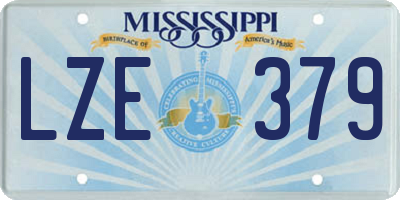 MS license plate LZE379