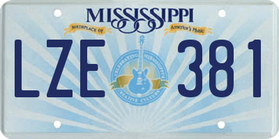 MS license plate LZE381