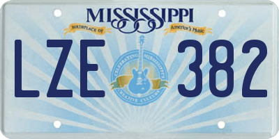MS license plate LZE382
