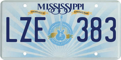 MS license plate LZE383