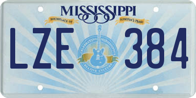 MS license plate LZE384