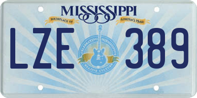 MS license plate LZE389