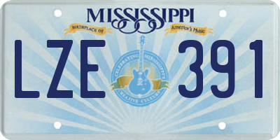 MS license plate LZE391