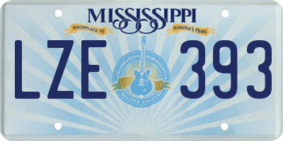 MS license plate LZE393