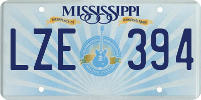MS license plate LZE394
