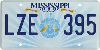 MS license plate LZE395