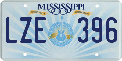 MS license plate LZE396