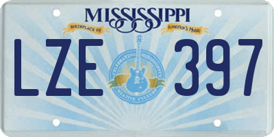 MS license plate LZE397