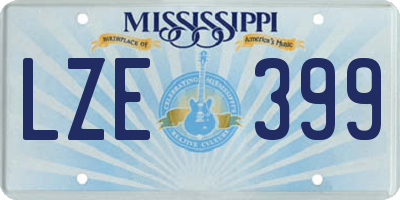 MS license plate LZE399