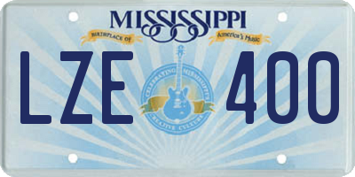 MS license plate LZE400