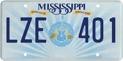 MS license plate LZE401