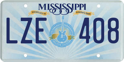 MS license plate LZE408