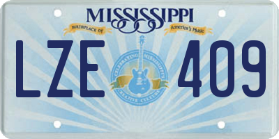 MS license plate LZE409