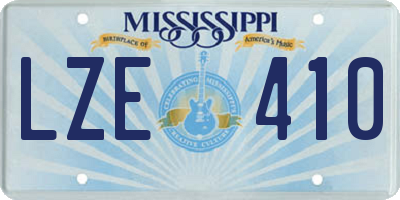 MS license plate LZE410
