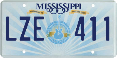 MS license plate LZE411