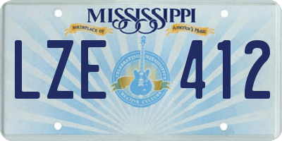 MS license plate LZE412