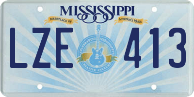 MS license plate LZE413