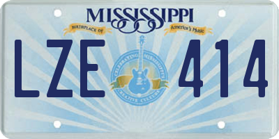MS license plate LZE414
