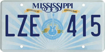 MS license plate LZE415