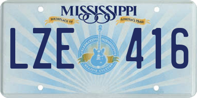 MS license plate LZE416