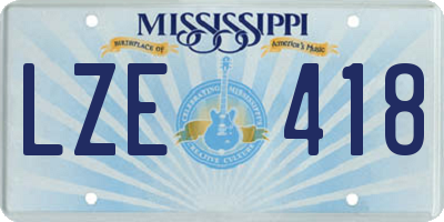 MS license plate LZE418