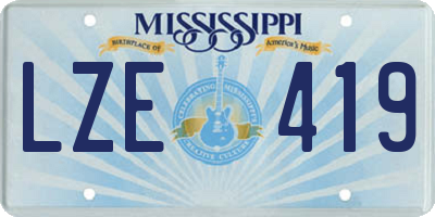 MS license plate LZE419