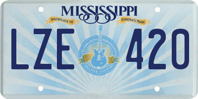 MS license plate LZE420