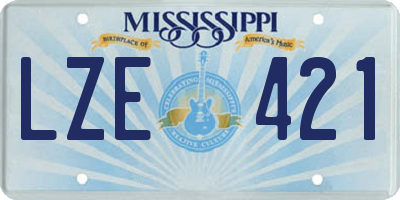 MS license plate LZE421